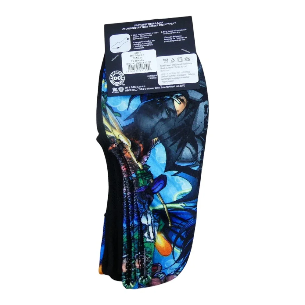 Converse Socks Men 6-12 Blue NWT DC Comics Superman Batman 3-Pack No Show Liner